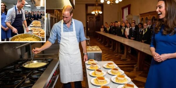 A bet, a tennis court, and a royal kitchen disaster… Prince William kept his word after losing to Kate, stepping into the palace kitchen to cook for over 50 staff members. The result? Grilled cheese, “crispy” spaghetti, and a night that no one inside Kensington Palace will ever forget Kate’s playful jab — “At least he’s heir to the throne, not MasterChef” — had everyone in stitches, but staff say William’s determination to go through with it proved why he’s such a beloved royal