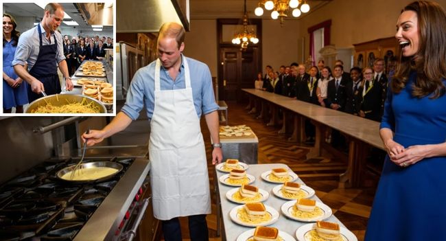 A bet, a tennis court, and a royal kitchen disaster… Prince William kept his word after losing to Kate, stepping into the palace kitchen to cook for over 50 staff members. The result? Grilled cheese, “crispy” spaghetti, and a night that no one inside Kensington Palace will ever forget Kate’s playful jab — “At least he’s heir to the throne, not MasterChef” — had everyone in stitches, but staff say William’s determination to go through with it proved why he’s such a beloved royal