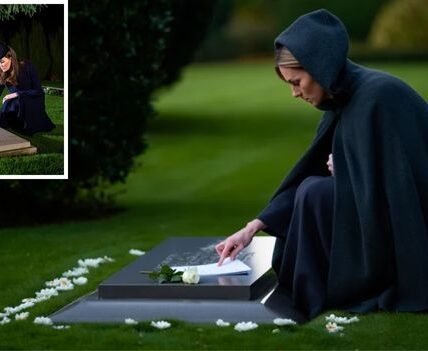 She will one day be Queen. But even Queens need guidance. According to shocking reports, Princess Kate disguised herself and visited Princess Diana’s grave late at night — leaving behind a handwritten note and a small trail of white flowers. Fans call it the most human moment we’ve ever seen from her. Critics call it a breach of royal protocol. The Palace calls it… nothing at all