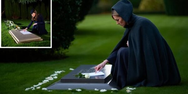 She will one day be Queen. But even Queens need guidance. According to shocking reports, Princess Kate disguised herself and visited Princess Diana’s grave late at night — leaving behind a handwritten note and a small trail of white flowers. Fans call it the most human moment we’ve ever seen from her. Critics call it a breach of royal protocol. The Palace calls it… nothing at all