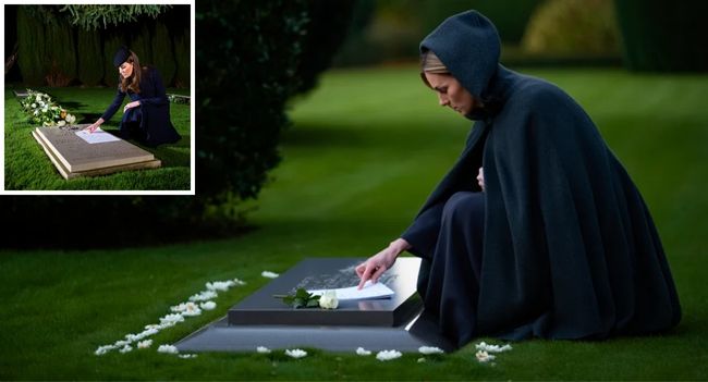 She will one day be Queen. But even Queens need guidance. According to shocking reports, Princess Kate disguised herself and visited Princess Diana’s grave late at night — leaving behind a handwritten note and a small trail of white flowers. Fans call it the most human moment we’ve ever seen from her. Critics call it a breach of royal protocol. The Palace calls it… nothing at all