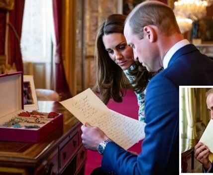 He froze when he saw her handwriting.”  According to palace whispers, Prince William found a sealed letter from Diana — hidden inside her jewelry box — while preparing for Princess Charlotte’s big day. The note contained just eight words, but they were enough to make him crumble.  Kate leaned close, read the letter too, and whispered something only he could hear… and that’s when William’s composure broke