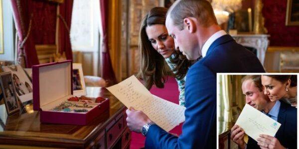 He froze when he saw her handwriting.”  According to palace whispers, Prince William found a sealed letter from Diana — hidden inside her jewelry box — while preparing for Princess Charlotte’s big day. The note contained just eight words, but they were enough to make him crumble.  Kate leaned close, read the letter too, and whispered something only he could hear… and that’s when William’s composure broke