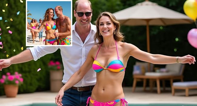 Princess Kate STUNS in Colorful Bikini While Dancing with Prince William – Royal Fans Can’t Believe Their Eyes!