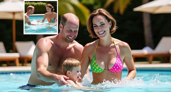 “From Palace to Poolside: Princess Kate’s Stunning Bikini Look and Bold New Haircut Has Royal Fans Talking!”  Who says royalty can’t have fun in the sun? Princess Kate has just redefined royal style and motherhood goals in one sunny afternoon!