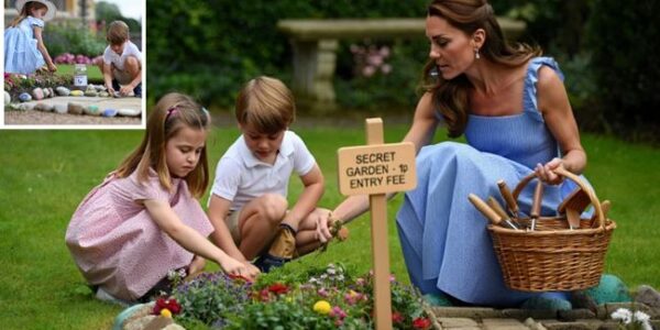Forget Buckingham Palace — Charlotte and Louis have their own kingdom now… a secret garden! With hand-painted rocks, flower patches, and even handmade signs, the little royals have built a magical play space on palace grounds. And yes, they charge 1p admission — even making William cough up coins to get in. Kate says their fun has sparked a global trend, with parents sharing photos of kids building mini “palace gardens” in backyards everywhere