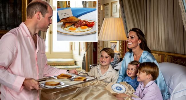 The Kitchen Surprise That Melted Hearts! Even future kings can flop in the kitchen! According to palace insiders, Prince William tried to surprise Kate with breakfast in bed… but things didn’t go quite to plan. The eggs were wobbly, the tea lukewarm, and the toast? Burnt to a crisp. But instead of embarrassment, William turned it into comedy gold. When Kate teased him, he reportedly grinned and said: “At least I’m still hot!” The children collapsed in giggles, and Kate declared it was the “sweetest burnt breakfast she’s ever had”