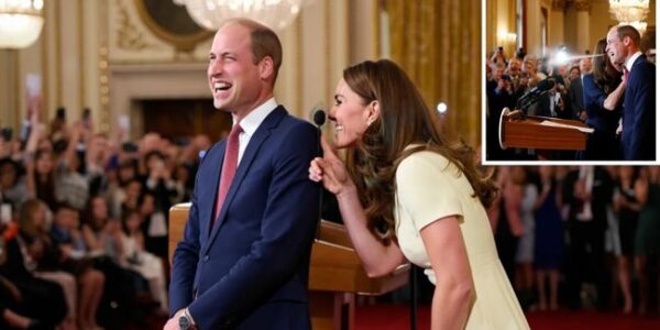 When Duty Meets Playfulness! It should have been just another royal speech. But when the mic squealed and Catherine leaned in with her teasing line, William’s composure cracked wide open — laughter shaking the future King before a hall full of dignitaries. Instead of embarrassment, the moment turned viral. Catherine’s wit, William’s humanity, their easy chemistry… it was a glimpse of something deeper: a marriage strong enough to laugh through mishaps, steady enough to carry a kingdom