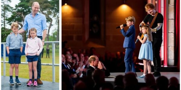 Prince George and Princess Charlotte unexpectedly stood on the royal stage to sing a duet with Ed Sheeran to congratulate Prince William on Father’s Day. A surprise gift was prepared for Prince William by his two children. When he opened the gift, what was inside made him burst into tears in front of everyone.