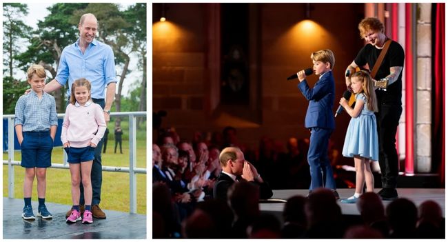 Prince George and Princess Charlotte unexpectedly stood on the royal stage to sing a duet with Ed Sheeran to congratulate Prince William on Father’s Day. A surprise gift was prepared for Prince William by his two children. When he opened the gift, what was inside made him burst into tears in front of everyone.