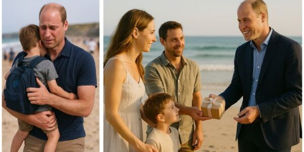 William carried a lost baby on a Cornwall beach and patiently searched for the baby’s parents for 3 hours. After finding the baby’s parents, the baby’s family thanked Prince William with 8 sincere words and an extremely meaningful gift. When he opened it, he burst into tears.