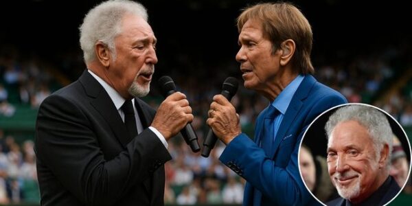 A Historic Duet Between Sir Cliff Richard and Sir Tom Jones Leaves Wimbledon Speechless.   At Wimbledon’s 103rd Anniversary, Sir Cliff Richard and Sir Tom Jones Made It a Memorable Evening by Using Microphones Instead of Racquets to Take to Centre Court.  “It’s Not Unusual,” “Delilah,” “Summer Holiday,” and the Poignant “Green Green Grass of Home,” Which Is Dedicated to “Absent Friends,” Were Among the Powerful Medley That the Two Great Knights of British Music Sang in a Surprise Performance.