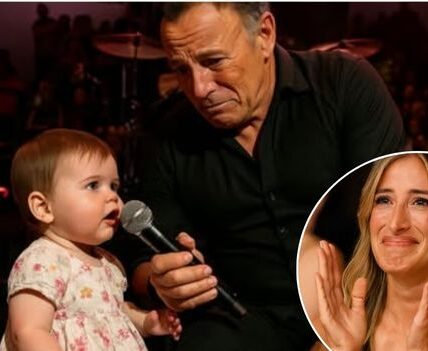 When Bruce Springsteen Entered the Stage Holding His Granddaughter, the Stadium Fell Silent as He Spoke Her Name, “Lily.” Rather Than a Concert, What Transpired Was a Legend’s Lullaby to His Legacy, and Fans Couldn’t Take Their Eyes off Him When He Swung Softly to “Dancing in the Dark.” Jessica Springsteen, on the Other Hand, Couldn’t Help but Cry as She Watched Her Father Become a Grandfather in Front of Thousands of People, With Cameras Capturing Her in the Audience, Hands Over Her Mouth, and Sobbing Uncontrollably. That Night, the Spirit of Family, Time, and Love That Never Fades Took the Stage Instead of Just the Boss.