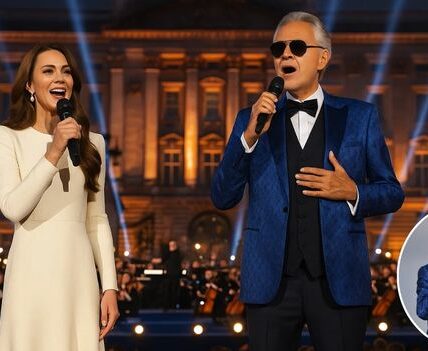 Princess Kate and Andrea Bocelli’s Unforgettable Duet: A Night to Remember!  On a Beautiful and Elegant Evening, the Magnificent Hall of Buckingham Palace Was Transformed Into a Haven of Music and Real Connection.  Kate Middleton, the Princess of Wales, and Andrea Bocelli, the Famous Tenor Whose Voice Has Touched Millions of People, Unexpectedly Joined Forces to Create the Most Recent Duet to Captivate the World.  Middleton’s Voice Had a Delicate Depth and Was Exquisitely Beautiful.