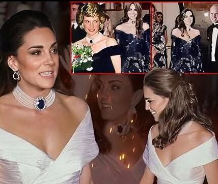 Wow! Catherine Looks Stunning in a Bold Off-the-Shoulder V-Neck Gucci Dress at Official Engagement