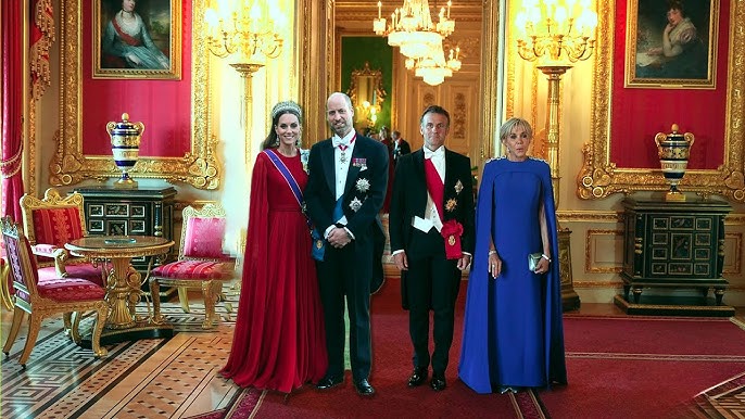 Princess Kate And William's NEW PICTURE As They Attend the French State Banquet at Windsor Castle - YouTube