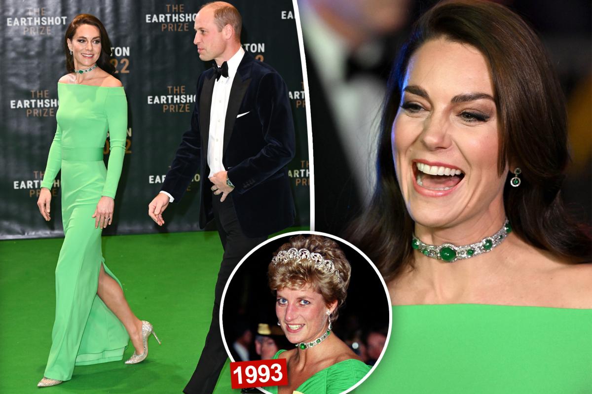 Kate Middleton wears Princess Diana's choker at Earthshot Prize 2022