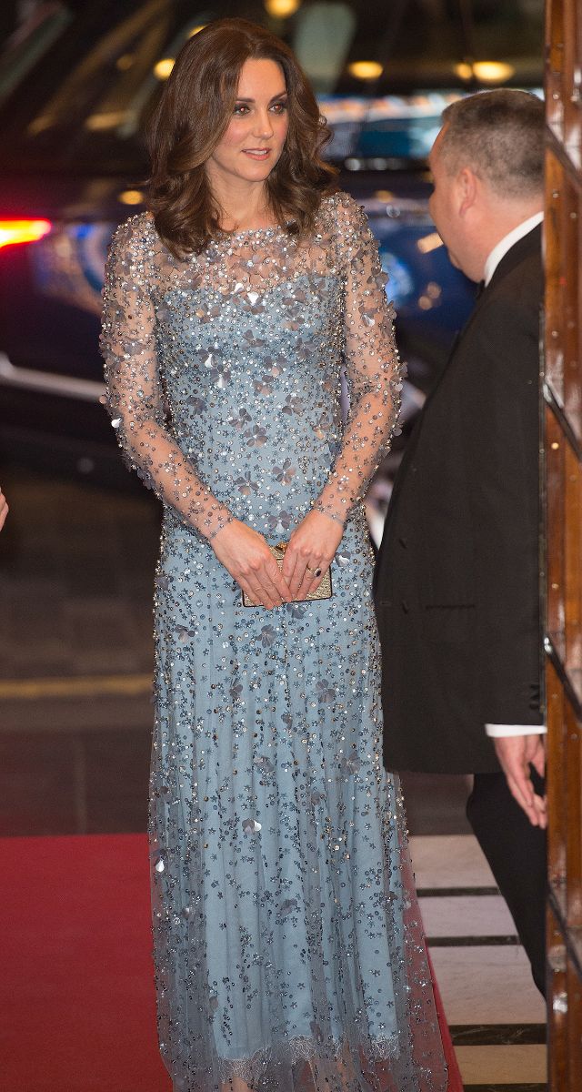 LONDON, UNITED KINGDOM - NOVEMBER 24: Catherine, Duchess of Cambridge attends the Royal Variety Performance at the Palladium Theatre on November November 24, 2017 in London, England. The Royal Variety Performance takes place every year, either in London or in a theatre around the United Kingdom. The event is in aid of the Royal Variety Charity, formally, The Entertainment Artistes Benevolent Fund, of which The Queen is Patron. The money raised from the show helps hundreds of entertainers throughout the UK, who need help and assistance as a result of old age, ill-health, or hard times.