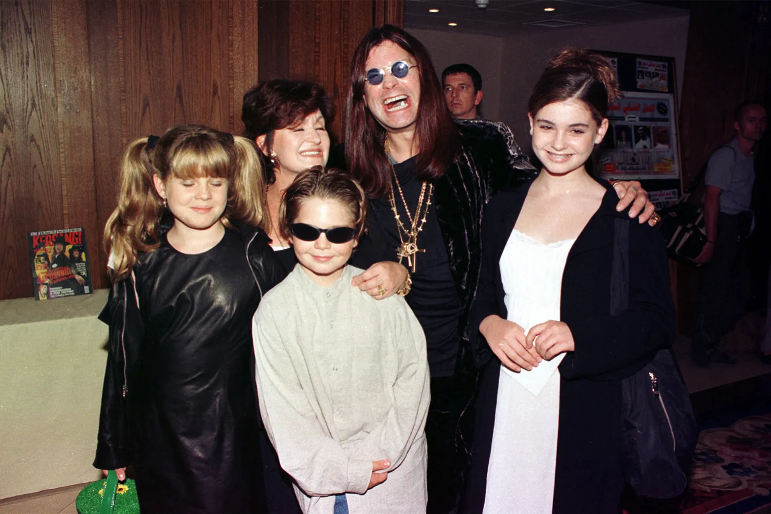 Ozzy Osbourne, Sharon Osbourne and their three kids.