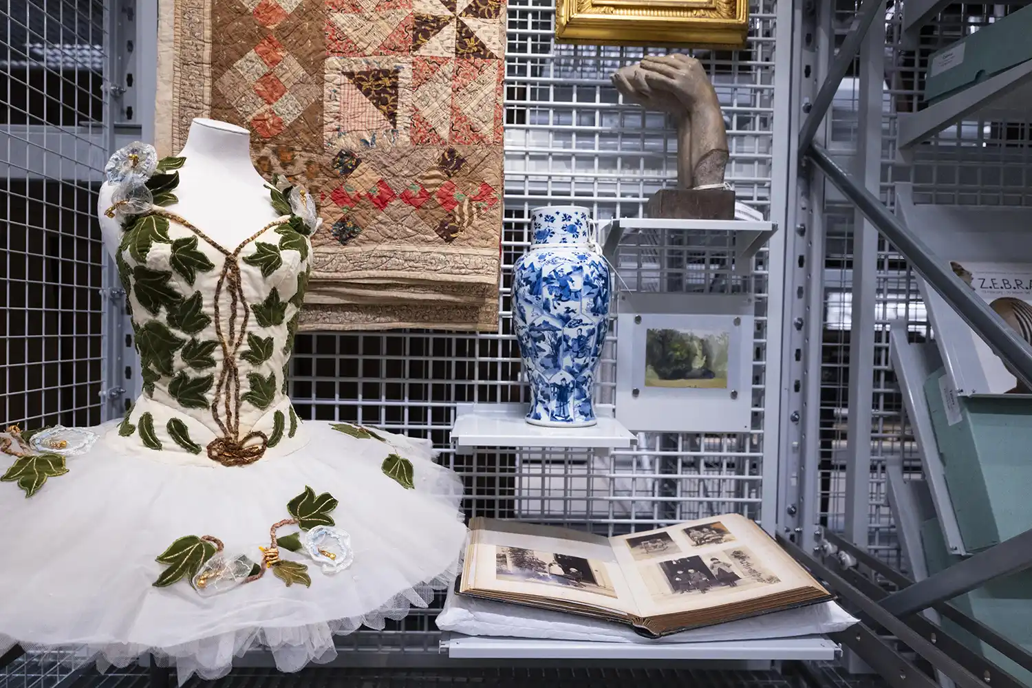 V&A East Storehouse unveils the new mini display ‘Makers and Creators’, curated by Her Royal Highness The Princess of Wales. Exploring how historic objects can inspire creativity today, objects include Oliver Messel’s Fairy of the Woodland Glades costume for The Royal Ballet’s 1960 production of The Sleeping Beauty, a watercolour by well-known children’s author Beatrix Potter and childhood photograph album belonging to her father, Rupert Potter, alongside a Qing dynasty porcelain vase (circa. 1662-1722) and a mid-20th century sculpture by Clemence Dane.