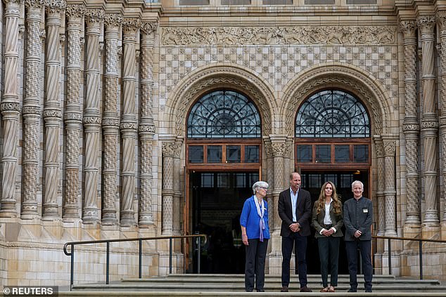 The princess studied history of art at university and has been patron of the museum since 2013. Pictured with Director of the Natural History Museum Douglas Gurr and botanist Sandy Knapp
