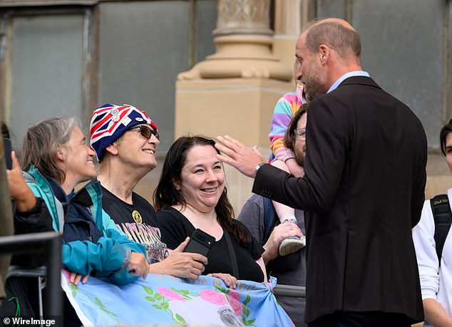 William was also seen chatting to onlookers who had hoped to catch a glimpse of the royals