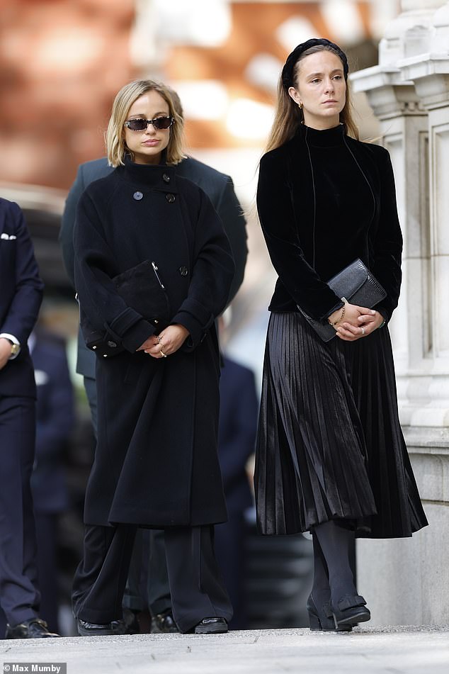 Lady Amelia Windsor and Lady Marina Charlotte Windsor at Westminster Cathedral yesterday