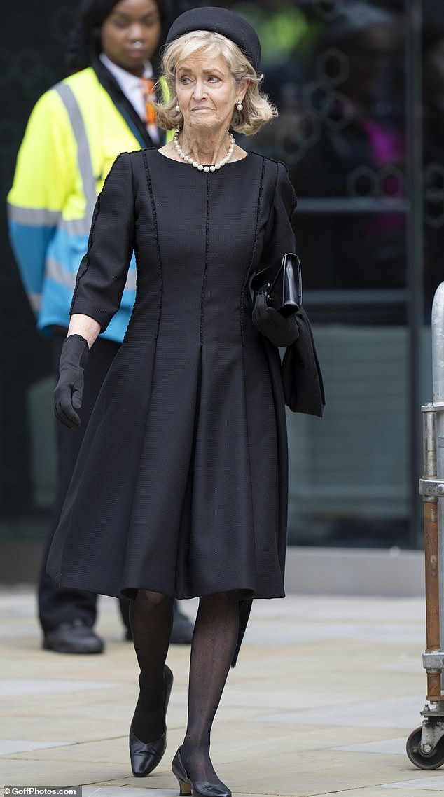 Penelope Knatchbull, Countess Mountbatten of Burma arrives at Westminster Cathedral today