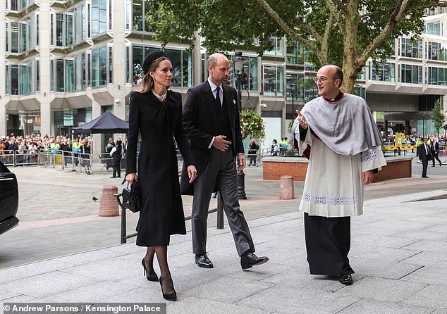 The Prince and Princess of Wales were also in attendance for the funeral at Westminster Cathedral today
