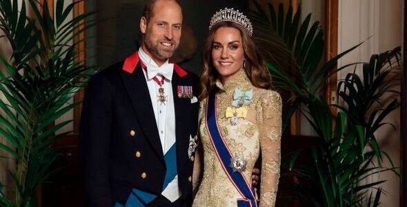 ‘OUR QUEEN’S HERE’ – Catherine BOLD in Impeccable Gold Gown And Lady Diana’s Lover’s Knot Tiara as She Confidently Embraces Her Role at State Banquet!