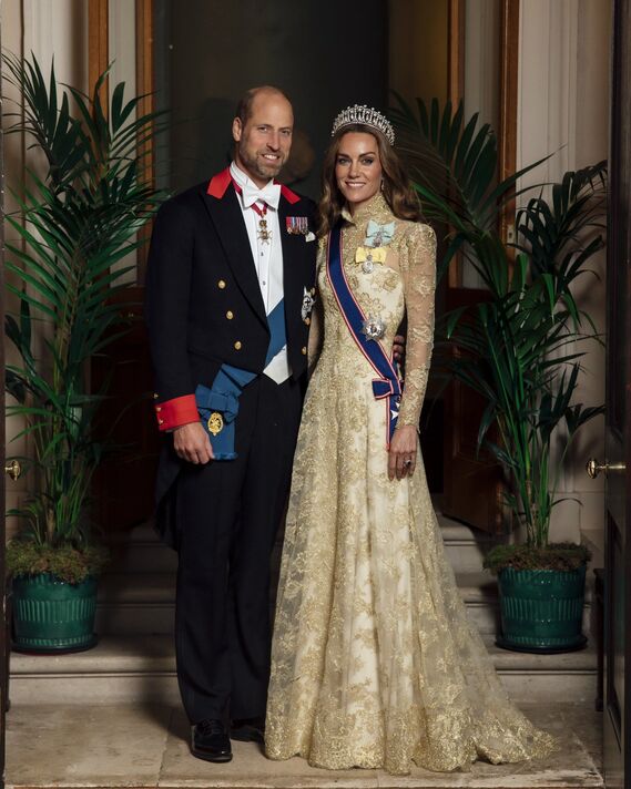 The Prince and Princess of Wales ahead of the state banquet
