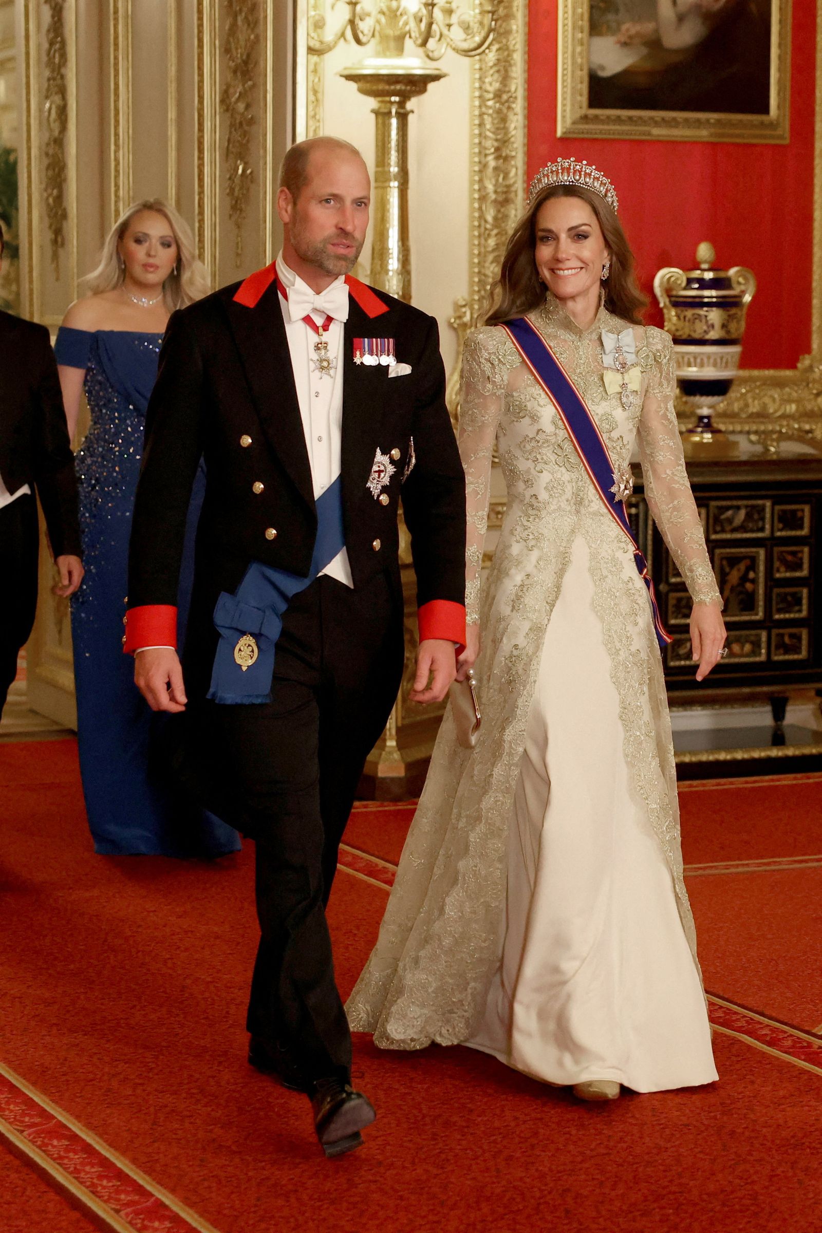 Kate Middleton, the Princess of Wales, is dazzling in delicate lace and her favourite tiara as she attends the state banquet at Windsor Castle honouring President Trump and Melania Trump | Tatler