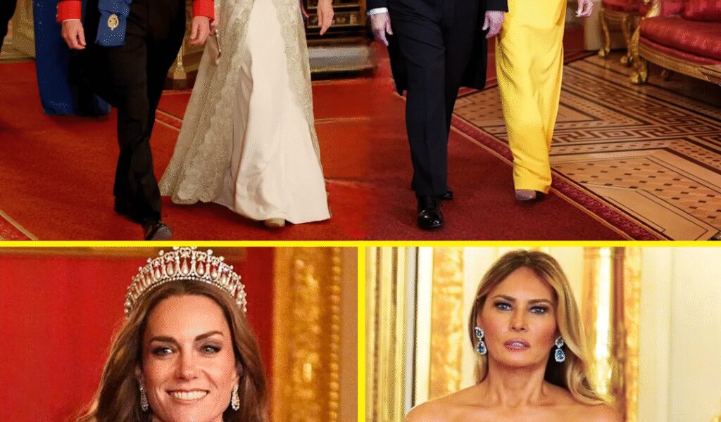 OMG! Princess Catherine and Melania Trump STUN In Glittering Gold Gowns for a State Banquet at Windsor Castle – SH0CKING Messages Through Their Stunning Outfits Leave The World SPEECHLESS