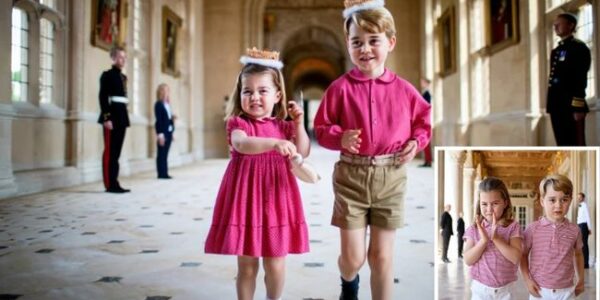 MINI FASHION DISASTER… or the CUTEST ROYAL MOMENT EVER?! The palace corridors turned into a runway of adorable chaos when Princess Charlotte and Prince George stepped out in near-identical outfits! Charlotte, never one to shy away from theatrics, reportedly squealed: “We’re twins of the heart!” George, looking slightly baffled but secretly charmed, gave a royal nod — and just like that, witnesses claimed it was “love at first outfit matching moment.” From shocked nannies to grinning guards, everyone agreed: this was no wardrobe malfunction… this was a royal fashion love affair MINI FASHION DISASTER… or the CUTEST ROYAL MOMENT EVER?! The palace corridors turned into a runway of adorable chaos when Princess Charlotte and Prince George stepped out in near-identical outfits! Charlotte, never one to shy away from theatrics, reportedly squealed: “We’re twins of the heart!” George, looking slightly baffled but secretly charmed, gave a royal nod — and just like that, witnesses claimed it was “love at first outfit matching moment.” From shocked nannies to grinning guards, everyone agreed: this was no wardrobe malfunction… this was a royal fashion love affair