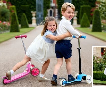Royal Chase Turns Into Royal Cuteness Overload!  Forget palace protocol — this weekend was all about scooters, giggles, and a surprise twist that melted hearts! Princess Charlotte hopped on her scooter and zoomed after Prince George in what began as a playful race across the palace gardens.  But here’s the plot twist: the chase ended in the rose garden, where the two tumbled into laughter (and a few petals!) before sharing an unexpected hug. Onlookers couldn’t stop smiling, with one saying: “It wasn’t just a scooter race. It was young love and sibling fun combined.”