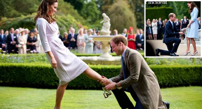 ROYAL FAIRYTALE MOMENT STUNS THE PALACE! At a glittering garden party, the unthinkable happened — Kate Middleton’s elegant heel slipped off in front of stunned guests. Gasps rippled across the lawns… until Prince William stepped forward and turned a mishap into a moment straight out of Cinderella. With a playful smile, the future King bent down, picked up the shoe, and dropped to one knee before the crowd. Sliding it gently back onto Kate’s foot, he whispered: “Found your glass slipper, Cinderella.” The crowd erupted in applause, laughter, and even a few happy tears. Witnesses said it was “pure magic” — a reminder that true love still lives inside the palace walls
