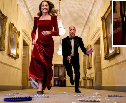 THE HEIST OF THE LOVE CROWN! BREAKING: A fake police report has shaken Buckingham Palace and left the internet in stitches! Duchess Kate allegedly staged a midnight jewel heist—but not for diamonds, rubies, or crowns. No, she had only ONE treasure in mind… Witnesses say Kate, dressed like a glamorous cat burglar, sprinted through palace hallways with a fake crown in hand, while Prince William—yes, in slippers and pajama pants—chased after her shouting, “Kate! Drop the jewels!” After 17 minutes of chaos (and at least three confused corgis), William finally caught her under a rose-covered archway. And there, she confessed with a smile that melted hearts across the nation: “The only jewel I want is you”
