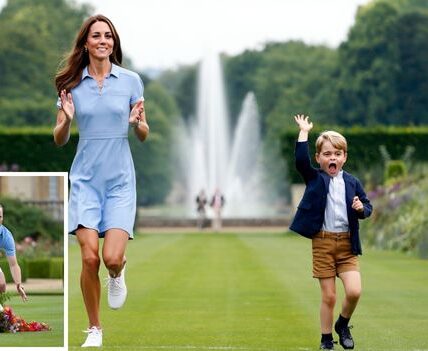 ROYAL GARDEN RACE ENDS IN CHAOS & ROMANCE!  What started as a playful family sprint through the palace gardens turned into the most unexpected royal showdown! Prince William, full of competitive spirit, took off with determination… but fate (and a flower pot) had other plans. One stumble later, the future King found himself trailing behind, while Duchess Kate surged forward with elegance and unstoppable energy. From the sidelines, Prince George couldn’t hold back his excitement, shouting at the top of his lungs: “Mummy is the champion!” With the finish line just steps away, William made a dramatic recovery—catching Kate at the very last moment. But instead of declaring victory, he did something that melted hearts everywhere: he kissed her hand and whispered softly… “Mummy won, as always”