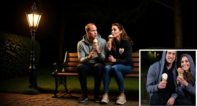 ROYAL SWEET ESCAPE! In a shocking late-night twist, fans were left stunned when Prince William and Duchess Kate were spotted sneaking out in hoodies for a midnight ice cream run! Witnesses say the couple kept it casual as Kate ordered a rich double chocolate cone while William went classic with vanilla. But the real fairytale moment came when the future King and Queen sat side by side on a quiet park bench, laughing, sharing bites, and proving once again why they are the world’s favorite royal love story. One onlooker revealed: “It was like a scene from a rom-com — just two people in love, under the stars, enjoying ice cream”