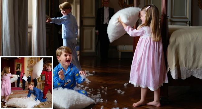 ROYAL PILLOW FIGHT CHAOS! Forget crowns and carriages — the palace turned into a fluffy battlefield last night when Princess Charlotte and Prince Louis kicked off an epic pillow fight!  Witnesses say Charlotte’s playful swipe sent little Louis tumbling into a heap of giggles. Just when everyone thought the chaos was over, big brother George stormed in like a knight in pajamas, dramatically declaring: “This is a battle of hearts!” Courtiers described the scene as “equal parts chaos, comedy, and tiny royal romance.” Feathers flew, laughter echoed, and guards reportedly struggled to hide their smiles. From royal feasts to feather wars, it seems life behind palace walls is just as magical (and mischievous!) as fairy tales make it out to be