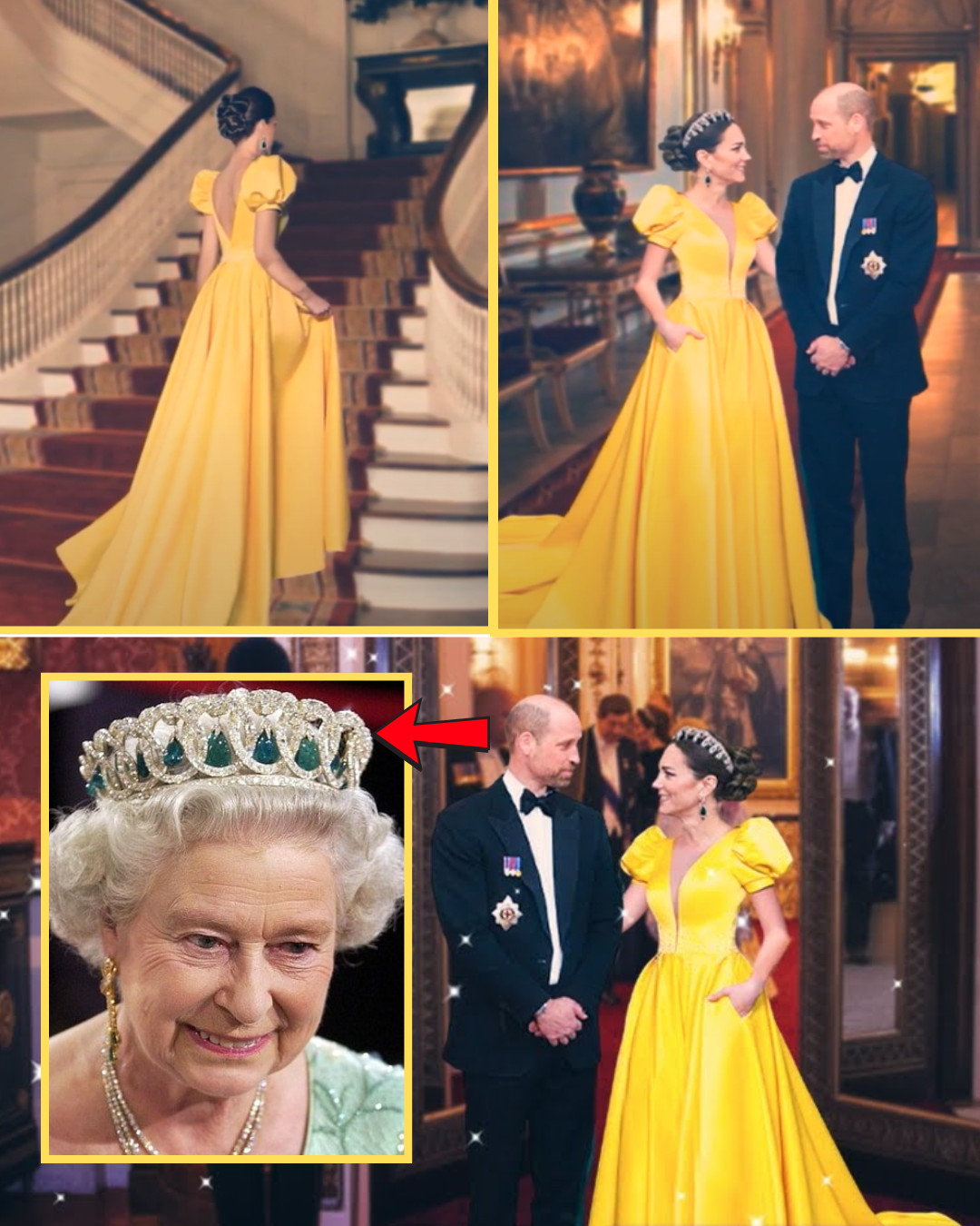 OMG!! Princess Catherine BOLD In Breathtaking Yellow Gown And Queen’s Vladimir Tiara at Buckingham Palace Dinner