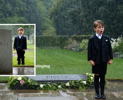 “I never got to meet you… but I know you can hear me singing.” At Princess Diana’s grave, in the rain-soaked stillness of Althorp, Prince Louis’s innocent words stopped everyone in their tracks. Just six years old, holding a small bouquet of wildflowers, he whispered a message to the grandmother he never met — and then softly began to sing. Witnesses say the atmosphere was electric… as if time itself froze. Prince William, unable to hold back his tears, was visibly moved as his youngest son unknowingly voiced the longing he has carried since losing his mother at just 15. Catherine stood close, her eyes glistening with emotion, as Louis’s simple tribute turned into something unforgettable. The heavens opened, and the rain poured down, but no one moved. It felt like the sky itself was weeping with him