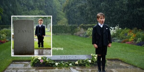 “I never got to meet you… but I know you can hear me singing.” At Princess Diana’s grave, in the rain-soaked stillness of Althorp, Prince Louis’s innocent words stopped everyone in their tracks. Just six years old, holding a small bouquet of wildflowers, he whispered a message to the grandmother he never met — and then softly began to sing. Witnesses say the atmosphere was electric… as if time itself froze. Prince William, unable to hold back his tears, was visibly moved as his youngest son unknowingly voiced the longing he has carried since losing his mother at just 15. Catherine stood close, her eyes glistening with emotion, as Louis’s simple tribute turned into something unforgettable. The heavens opened, and the rain poured down, but no one moved. It felt like the sky itself was weeping with him “I never got to meet you… but I know you can hear me singing.” At Princess Diana’s grave, in the rain-soaked stillness of Althorp, Prince Louis’s innocent words stopped everyone in their tracks. Just six years old, holding a small bouquet of wildflowers, he whispered a message to the grandmother he never met — and then softly began to sing. Witnesses say the atmosphere was electric… as if time itself froze. Prince William, unable to hold back his tears, was visibly moved as his youngest son unknowingly voiced the longing he has carried since losing his mother at just 15. Catherine stood close, her eyes glistening with emotion, as Louis’s simple tribute turned into something unforgettable. The heavens opened, and the rain poured down, but no one moved. It felt like the sky itself was weeping with him