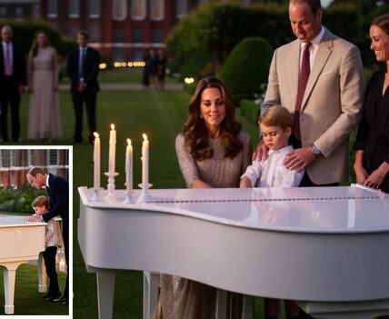 “She never held them… but they carry her in their hearts.” On what would have been Princess Diana’s 64th birthday, the Royal Family gathered in the candlelit gardens of Kensington Palace. No one expected what came next. Catherine, Princess of Wales, sat at a white piano, her voice trembling as she whispered: “This is for our beloved mother — forever cherished.”  Her melody was soft, aching, sacred — a tribute not just from her, but from the grandchildren who never met Diana, yet somehow miss her. The garden fell silent. William wiped his eyes. And as the last note faded, no one clapped. Because in that silence, the truth was clear: love never dies