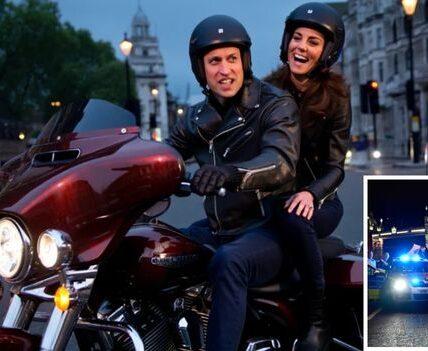 Royals Gone Rogue? Last night’s royal rumor has the internet in shock—and laughter! It seems Prince William and Kate decided to “borrow” a royal motorbike for a late-night ride through London’s streets. Witnesses couldn’t believe their eyes as the future King and Queen zipped past like two teenagers sneaking out for fun. But the real plot twist came when police reportedly stopped them. William, grinning ear to ear, quipped: “Sorry officer, we were just escaping… boredom!” And the officer’s reply? “Go ahead, Your Highness”
