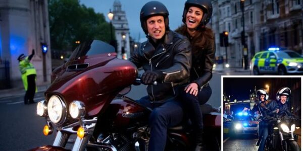 Royals Gone Rogue? Last night’s royal rumor has the internet in shock—and laughter! It seems Prince William and Kate decided to “borrow” a royal motorbike for a late-night ride through London’s streets. Witnesses couldn’t believe their eyes as the future King and Queen zipped past like two teenagers sneaking out for fun. But the real plot twist came when police reportedly stopped them. William, grinning ear to ear, quipped: “Sorry officer, we were just escaping… boredom!” And the officer’s reply? “Go ahead, Your Highness” Royals Gone Rogue? Last night’s royal rumor has the internet in shock—and laughter! It seems Prince William and Kate decided to “borrow” a royal motorbike for a late-night ride through London’s streets. Witnesses couldn’t believe their eyes as the future King and Queen zipped past like two teenagers sneaking out for fun. But the real plot twist came when police reportedly stopped them. William, grinning ear to ear, quipped: “Sorry officer, we were just escaping… boredom!” And the officer’s reply? “Go ahead, Your Highness”