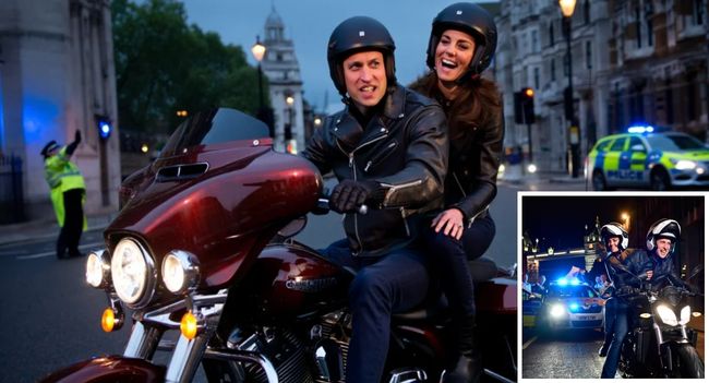 Royals Gone Rogue? Last night’s royal rumor has the internet in shock—and laughter! It seems Prince William and Kate decided to “borrow” a royal motorbike for a late-night ride through London’s streets. Witnesses couldn’t believe their eyes as the future King and Queen zipped past like two teenagers sneaking out for fun. But the real plot twist came when police reportedly stopped them. William, grinning ear to ear, quipped: “Sorry officer, we were just escaping… boredom!” And the officer’s reply? “Go ahead, Your Highness”