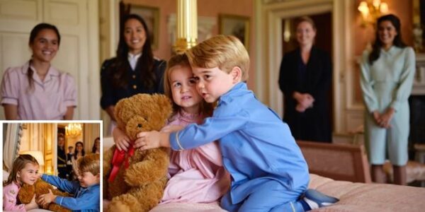 Royal Pajama Drama! Bedtime at Kensington Palace just turned into a scene straight out of a fairy tale …  Little Princess Charlotte reportedly staged the cutest bedtime rebellion — refusing to close her eyes until big brother Prince George hugged her AND her teddy at the same time. Witnesses say the young royal dramatically proclaimed: “I can’t dream without my prince!” Nannies melted, guards grinned, and the palace found itself in adorable turmoil as George reluctantly played the role of bedtime hero Royal Pajama Drama! Bedtime at Kensington Palace just turned into a scene straight out of a fairy tale …  Little Princess Charlotte reportedly staged the cutest bedtime rebellion — refusing to close her eyes until big brother Prince George hugged her AND her teddy at the same time. Witnesses say the young royal dramatically proclaimed: “I can’t dream without my prince!” Nannies melted, guards grinned, and the palace found itself in adorable turmoil as George reluctantly played the role of bedtime hero