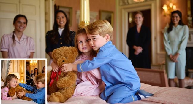Royal Pajama Drama! Bedtime at Kensington Palace just turned into a scene straight out of a fairy tale …  Little Princess Charlotte reportedly staged the cutest bedtime rebellion — refusing to close her eyes until big brother Prince George hugged her AND her teddy at the same time. Witnesses say the young royal dramatically proclaimed: “I can’t dream without my prince!” Nannies melted, guards grinned, and the palace found itself in adorable turmoil as George reluctantly played the role of bedtime hero