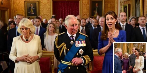 ROYAL EARTHQUAKE AT THE PALACE! FREEZE FRAME. The gilded chamber was silent. Courtiers shifted nervously. Cameras caught the moment King Charles cleared his throat… and changed royal history with a single sentence. In front of William, Camilla, and the watching world, the King declared that Catherine, Princess of Wales, would be crowned in spirit as the rightful torchbearer of the late Queen’s legacy. Gasps filled the palace halls. 💎  Royal experts are calling it “a direct blow to Camilla.” Across Britain, crowds poured into the streets, cheering Kate — no longer just a princess, but the heart and face of the Crown itself ROYAL EARTHQUAKE AT THE PALACE! FREEZE FRAME. The gilded chamber was silent. Courtiers shifted nervously. Cameras caught the moment King Charles cleared his throat… and changed royal history with a single sentence. In front of William, Camilla, and the watching world, the King declared that Catherine, Princess of Wales, would be crowned in spirit as the rightful torchbearer of the late Queen’s legacy. Gasps filled the palace halls. 💎  Royal experts are calling it “a direct blow to Camilla.” Across Britain, crowds poured into the streets, cheering Kate — no longer just a princess, but the heart and face of the Crown itself